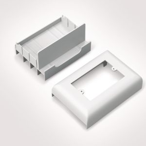 Acessory of wiring duct raceway system in self-extinguishing ABS