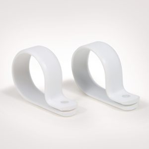 P-clamp closed, Dmin=7.7mm, Dmax=8.3mm, ?3.2 mm, white, 50pcs.
