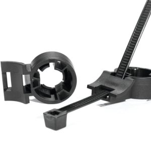 Fixing tie for stud, inside serrated, ?50.0mm, black, 500pcs.