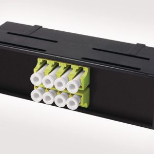 LC Fibre Adaptor Mounting Module with 2 Quad Adaptors
