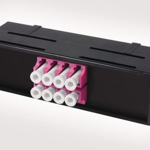 LC Fibre Adaptor Mounting Module with 2 Quad Adaptors