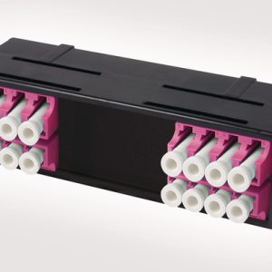 LC Fibre Adaptor Mounting Module with 4 Quad Adaptors