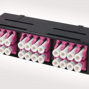 LC Fibre Adaptor Mounting Module with 6 Quad Adaptors