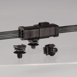 Connector clip for hole (round), black, 100pcs.