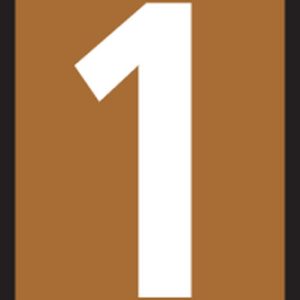 Cable marker, hotfoil print "1", ?1.0mm, brown, bag=1000pcs.