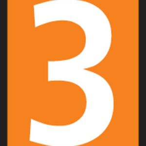 Marker sleeve, pre-printed "3", L=3.0mm, ?0.8mm, orange, bag=1000pcs.