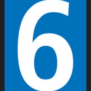 Marker sleeve, pre-printed "6", L=3.0mm, ?0.8mm, blue, bag=1000pcs.