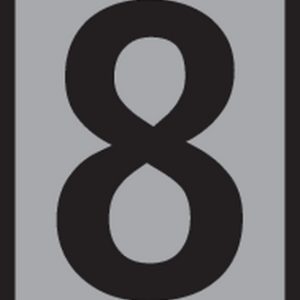 Marker sleeve, pre-printed "8", L=3.0mm, ?1.0mm, grey, bag=1000pcs.
