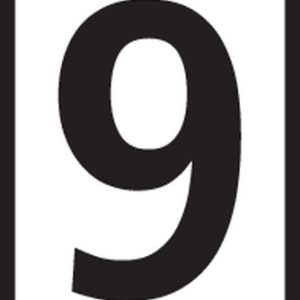 Marker sleeve, pre-printed "9", L=3.0mm, ?1.0mm, white, bag=1000pcs.