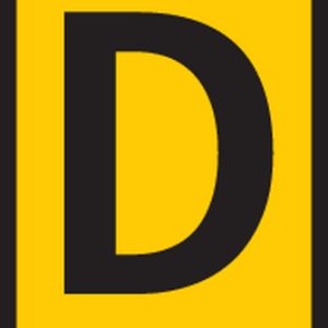 Cable marker, hotfoil print "D", ⌀4.0mm, yellow, bag=1000pcs.
