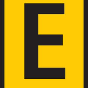 Cable marker, hotfoil print "E", ⌀5.5mm, yellow, bag=1000pcs.