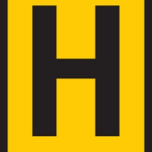 Cable marker, hotfoil print "H", ⌀5.5mm, yellow, bag=1000pcs.