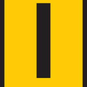 Cable marker, hotfoil print "I", ⌀0.8mm, yellow, bag=1000pcs.