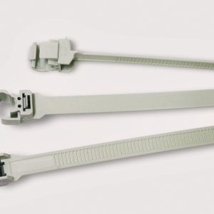Fixing tie with pipe/tube holder, ⌀10-50.0mm, beige, 50pcs.