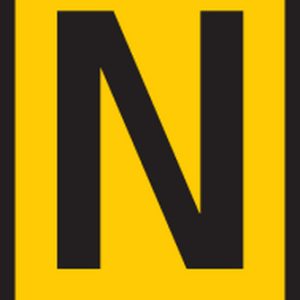 Cable marker, hotfoil print "N", ⌀3.0mm, yellow, bag=1000pcs.