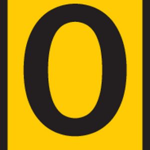 Cable marker, hotfoil print "O", ⌀2.0mm, yellow, bag=1000pcs.