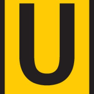 Cable marker, hotfoil print "U", ⌀3.0mm, yellow, bag=1000pcs.