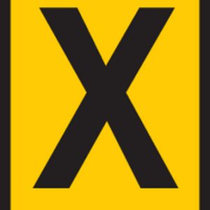 Cable marker, hotfoil print "X", ⌀5.5mm, yellow, bag=1000pcs.