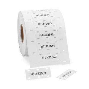Cable tag, ladder-style, thermal transfer print, 51.5x20.4mm, white, box=1000pcs.