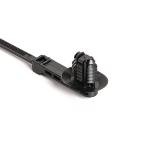 Fixing tie for hole (oval), outside serrated, ⌀2.0-50.0mm, black, 500pcs.