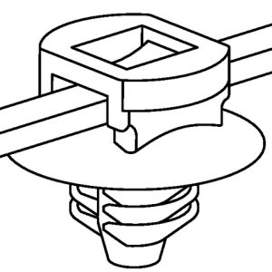 Fixing tie for hole (round), inside serrated, ⌀1.0-36.0mm, natural/grey, 500pcs.