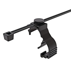 Fixing tie with pipe/tube holder, inside serrated, ?10.0-14.0mm, black, 500pcs.
