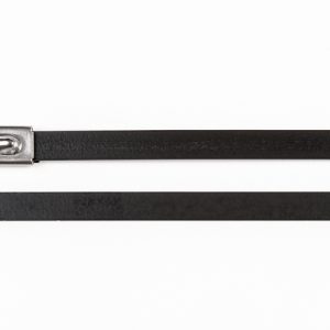 Stainless steel cable tie, ball bearing lock, 201x7.9mm, ?17-50mm, black, 50pcs.