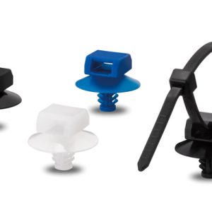 Cable tie mount for hole (round), Wmax=5.2mm, T=1.0-3.0mm, ?4 - 4.5mm, black, 100pcs.