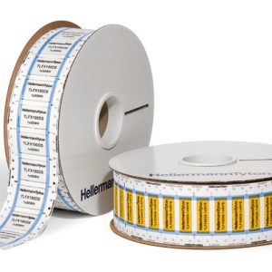 Heat shrink marker, halogen free/UV resistant, thermal transfer print, ladder-style, 4.8mm/2.4mm, W=9.0mm, blue, 5000pcs.