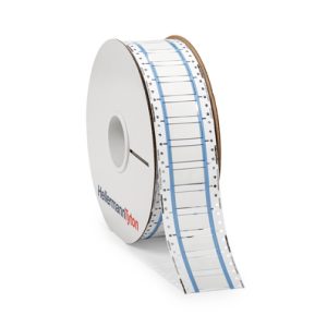 Heat shrink marker, halogen free/UV resistant, thermal transfer print, ladder-style, 6.4mm/3.2mm, W=25.0mm, white, 6000pcs.