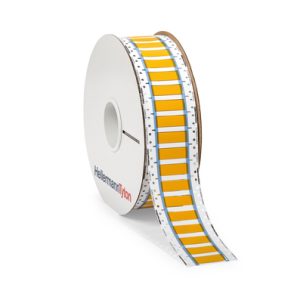 Heat shrink marker, halogen free/UV resistant, thermal transfer print, ladder-style, 6.4mm/3.2mm, W=50mm, yellow, 3000pcs.