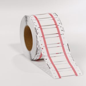 Heat shrink marker, flame retardant/chemical resistance, thermal transfer print, ladder-style, 39.0mm/13.0mm, W=50mm, white, 250pcs.