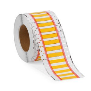 Heat shrink marker, flame retardant/chemical resistance, thermal transfer print, ladder-style, 3.0mm/1.0mm, W=16mm, yellow, 3000pcs.