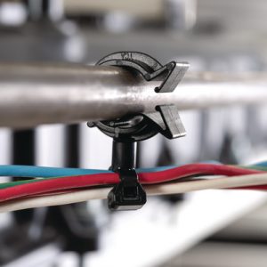 Fixing tie with pipe/tube holder, ?2.0-35.0mm, black, 250pcs.