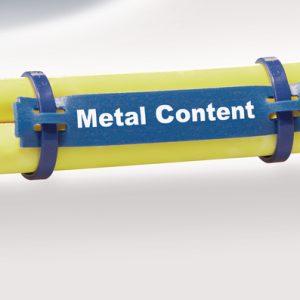 Cable tag, continuous, thermal transfer print, 100.0x11.0mm, blue, pack=120pcs.