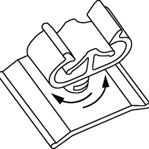 Cable clip, T=1.8 - 2.25mm, ⌀13.0 - 15.0 mm, Dmin=4.9mm, Dmax=7.3mm
