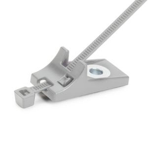 Fixing tie for screw fixation, inside serrated, ?2.0-50.0mm, silver, 3000pcs.
