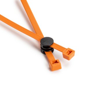 Fixing tie for cable bundles, inside serrated, ?10.0-105.0mm, orange/black, 1000pcs.