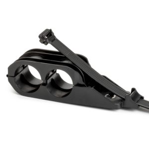Fixing tie with pipe/tube holder, ⌀25.0mm, black, 250pcs.